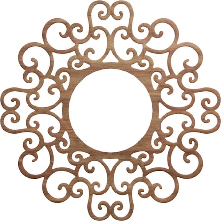 Ekena Millwork Reims Wood Fretwork Pierced Ceiling Medallion, Walnut, 26"OD x 9 7/8"ID x 3/8"T CMWP26X26X0375REWA